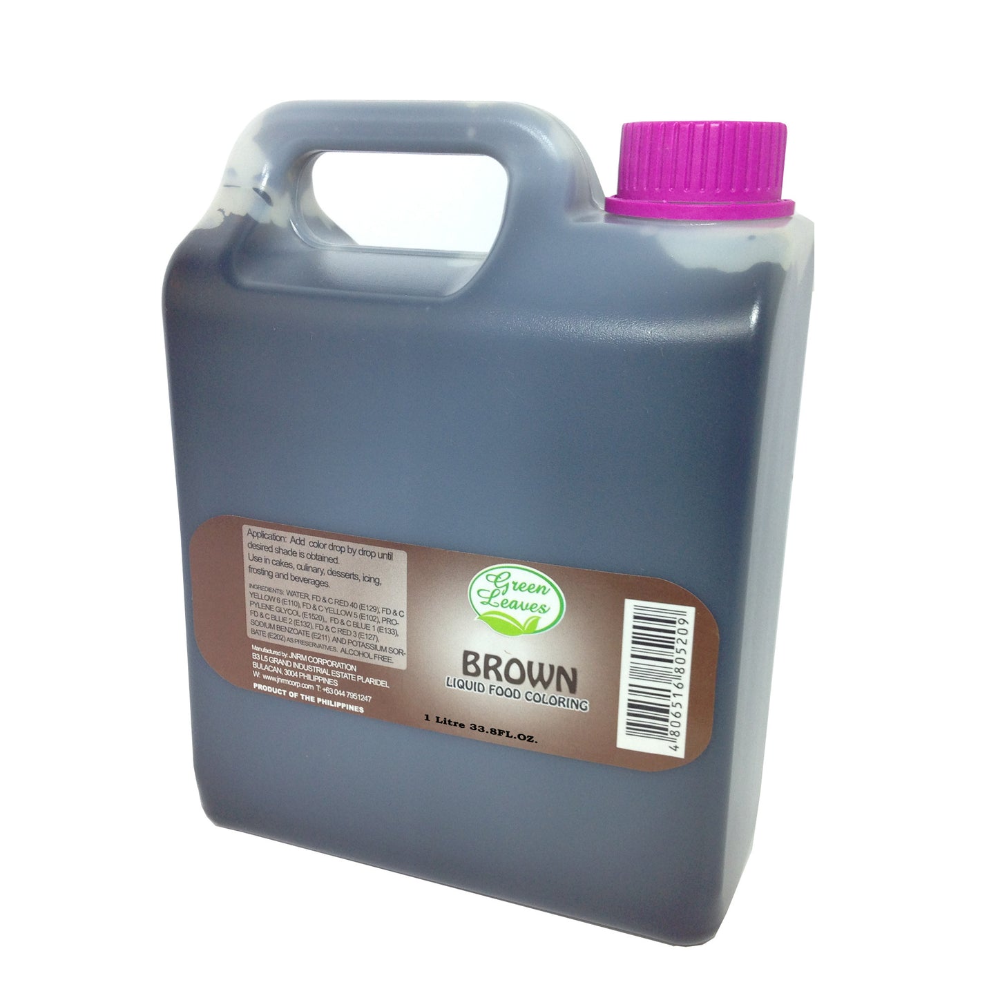 أوراق خضراء لون طعام سائل بني