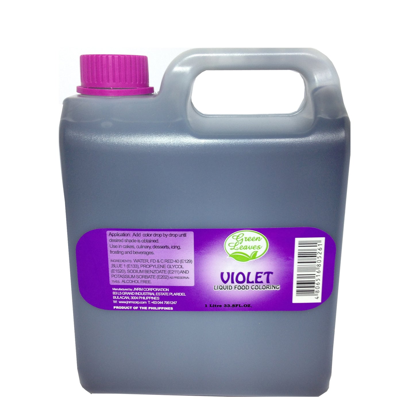 Colorant alimentaire liquide violet à feuilles vertes