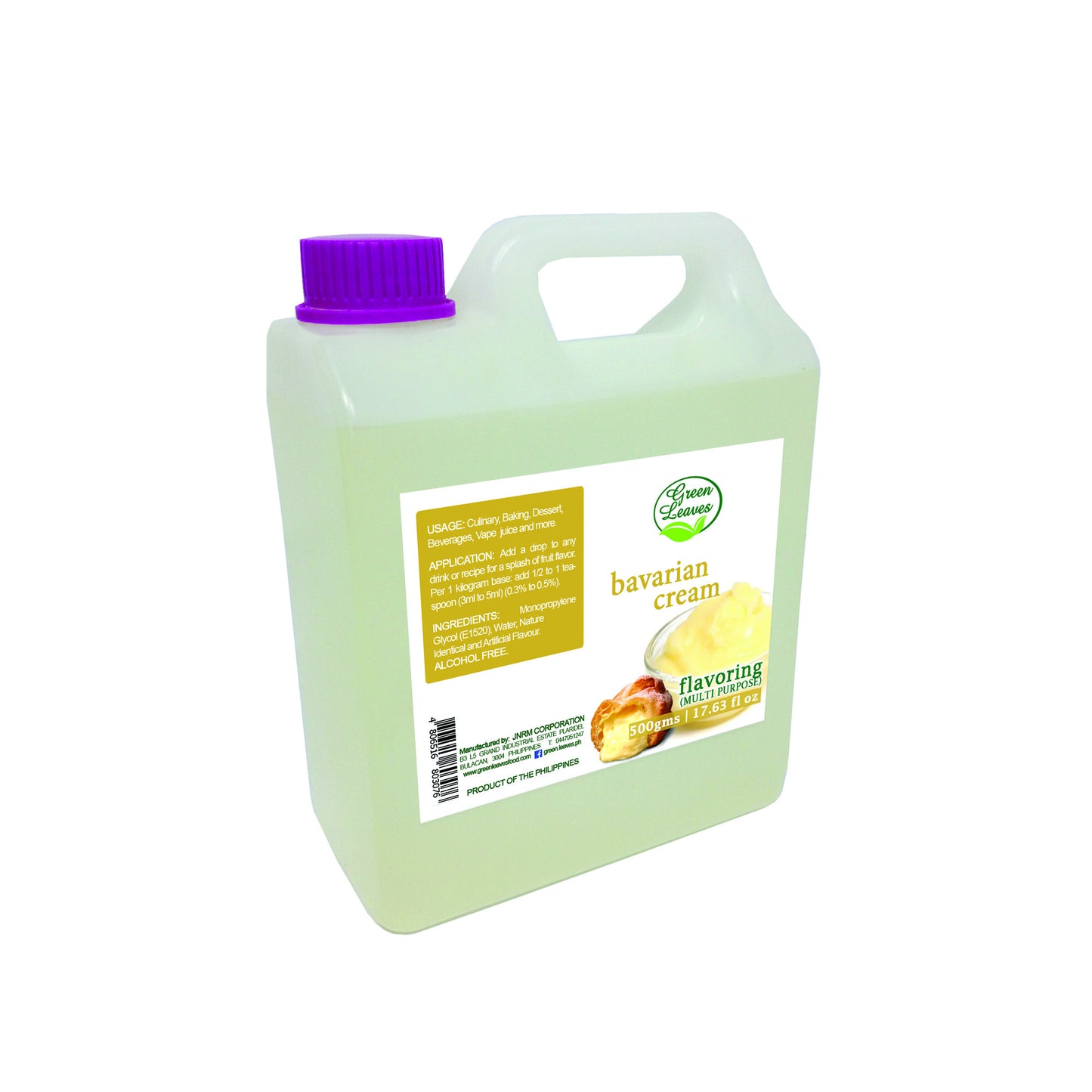 Essence aromatique multi-usages concentrée de crème bavaroise aux feuilles vertes