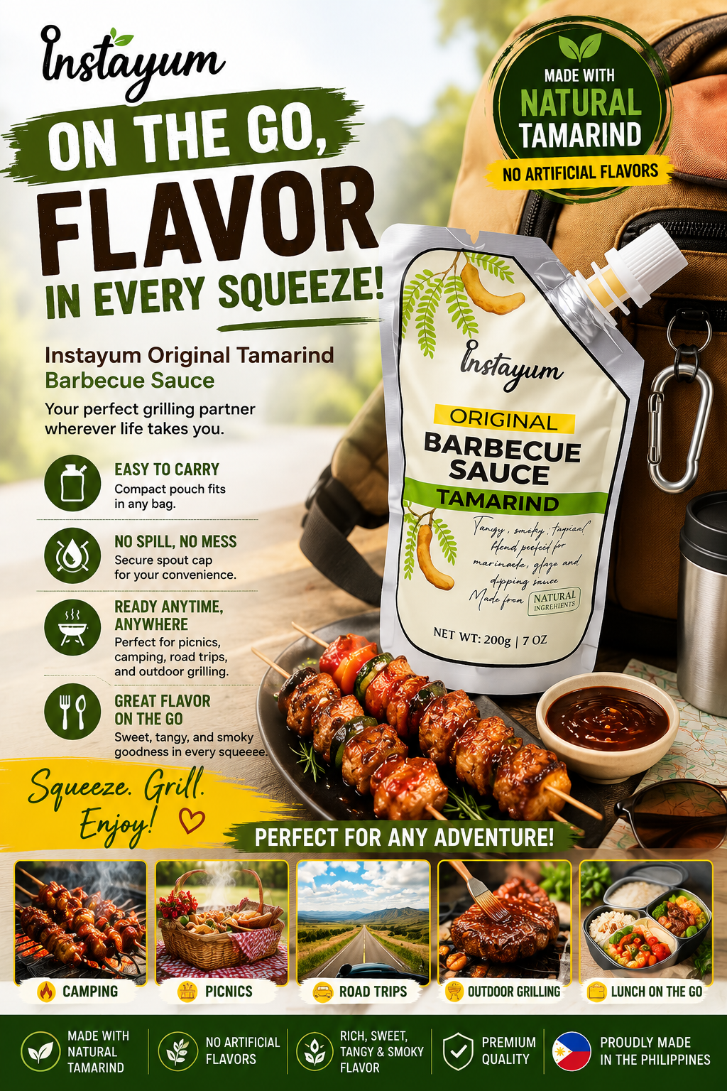 Instayum Original Tamarind Barbecue Sauce – Natural BBQ Marinade, Glaze & Dipping Sauce | 200g