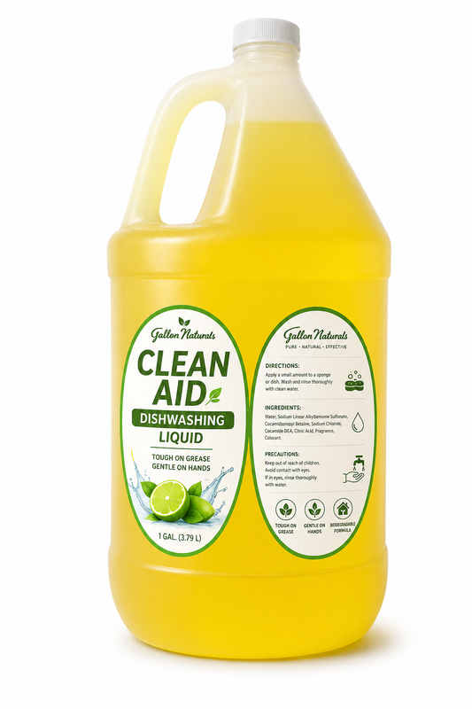 Clean Aid Premium Dishwashing Liquid Lemon Scent 1 Gallon (3.79L) | Tough on Grease, Gentle on Hands