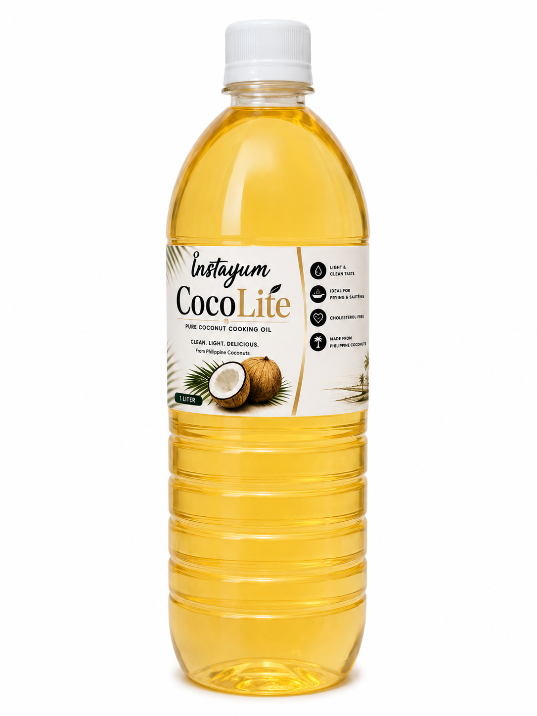 Instayum CocoLite Pure Coconut Cooking Oil | 100% Pure Coconut Oil | Light & Clean Taste | 1 Liter