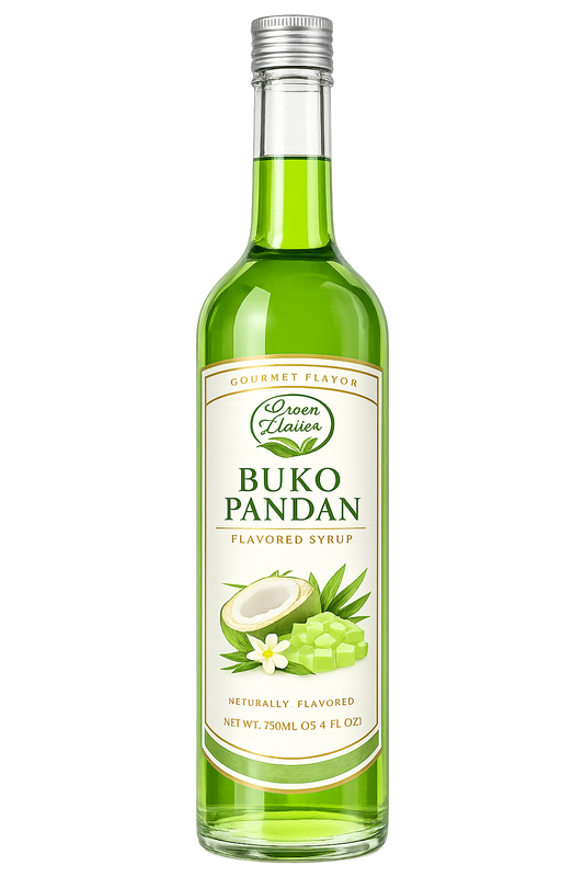 Green Leaves Buko Pandan Flavored Syrup 750ml (25.36 oz)| Premium Tropical Flavoring Syrup
