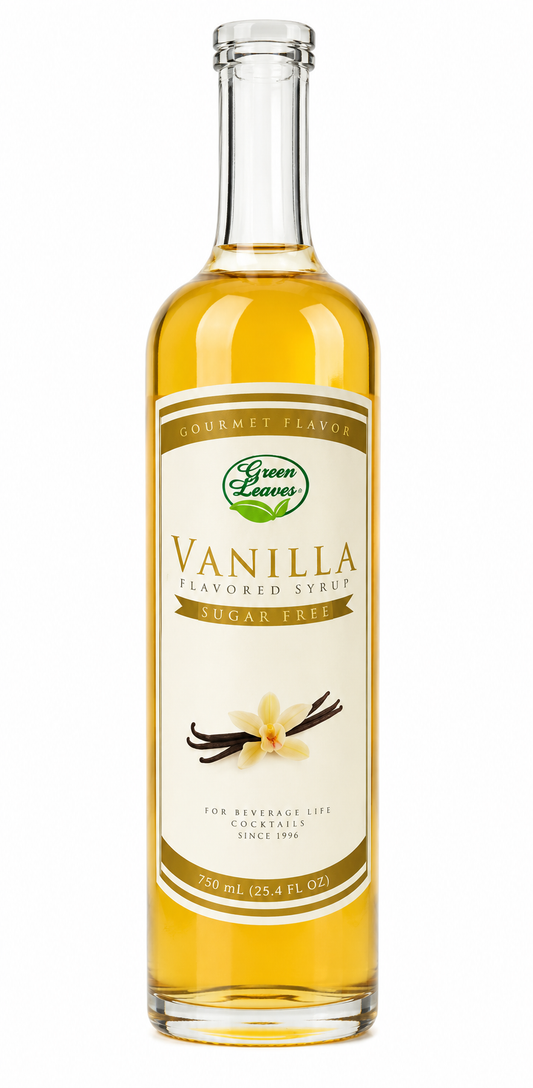 Green Leaves Sugar-Free Vanilla Flavoring Syrup 800ml | Premium Gourmet Syrup for Coffee, Milk Tea, Desserts & Baking