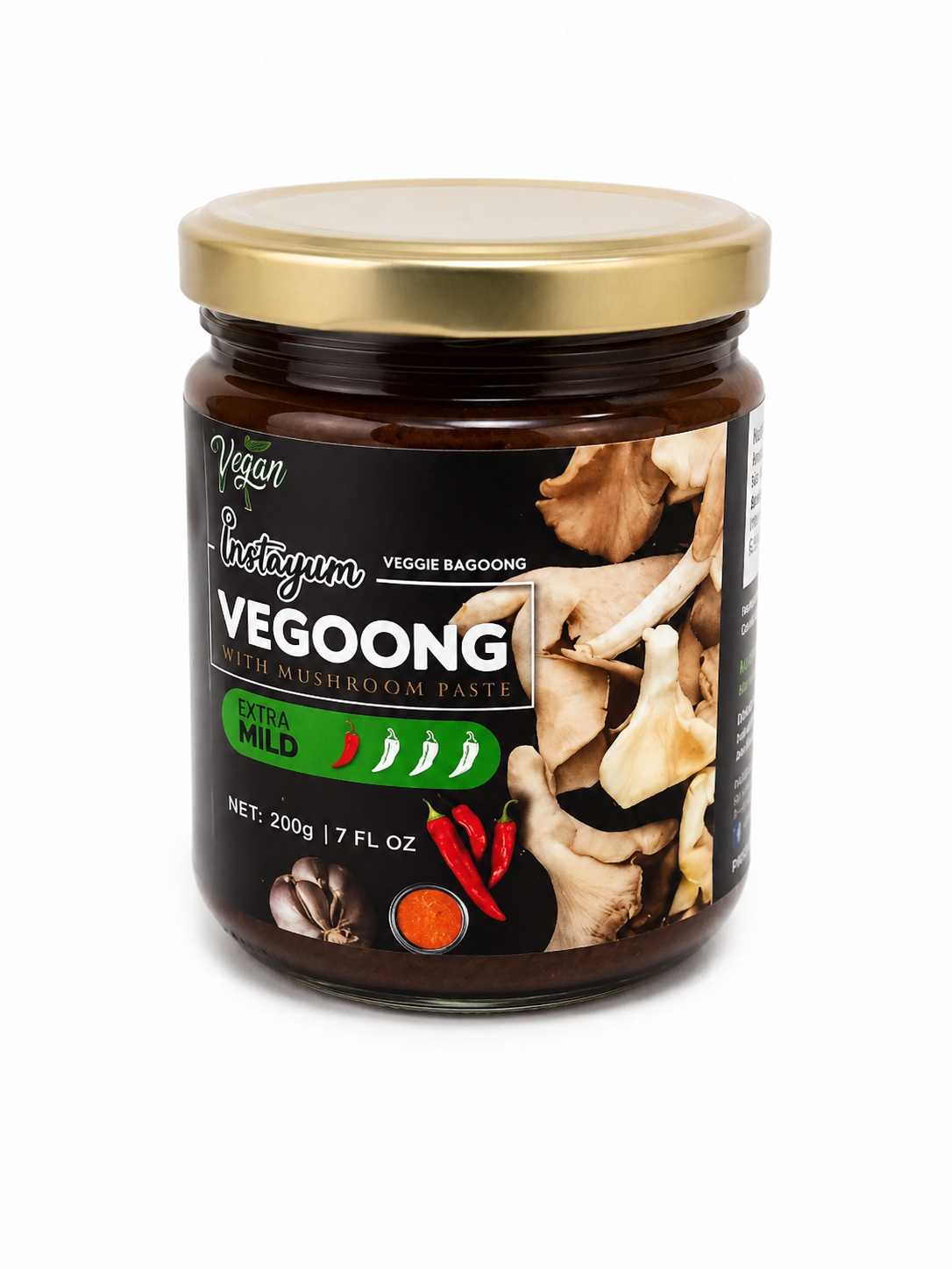 Instayum Vegoong Vegan Veggie Bagoong with Mushroom Paste (200g / 7 fl oz) – Extra Mild