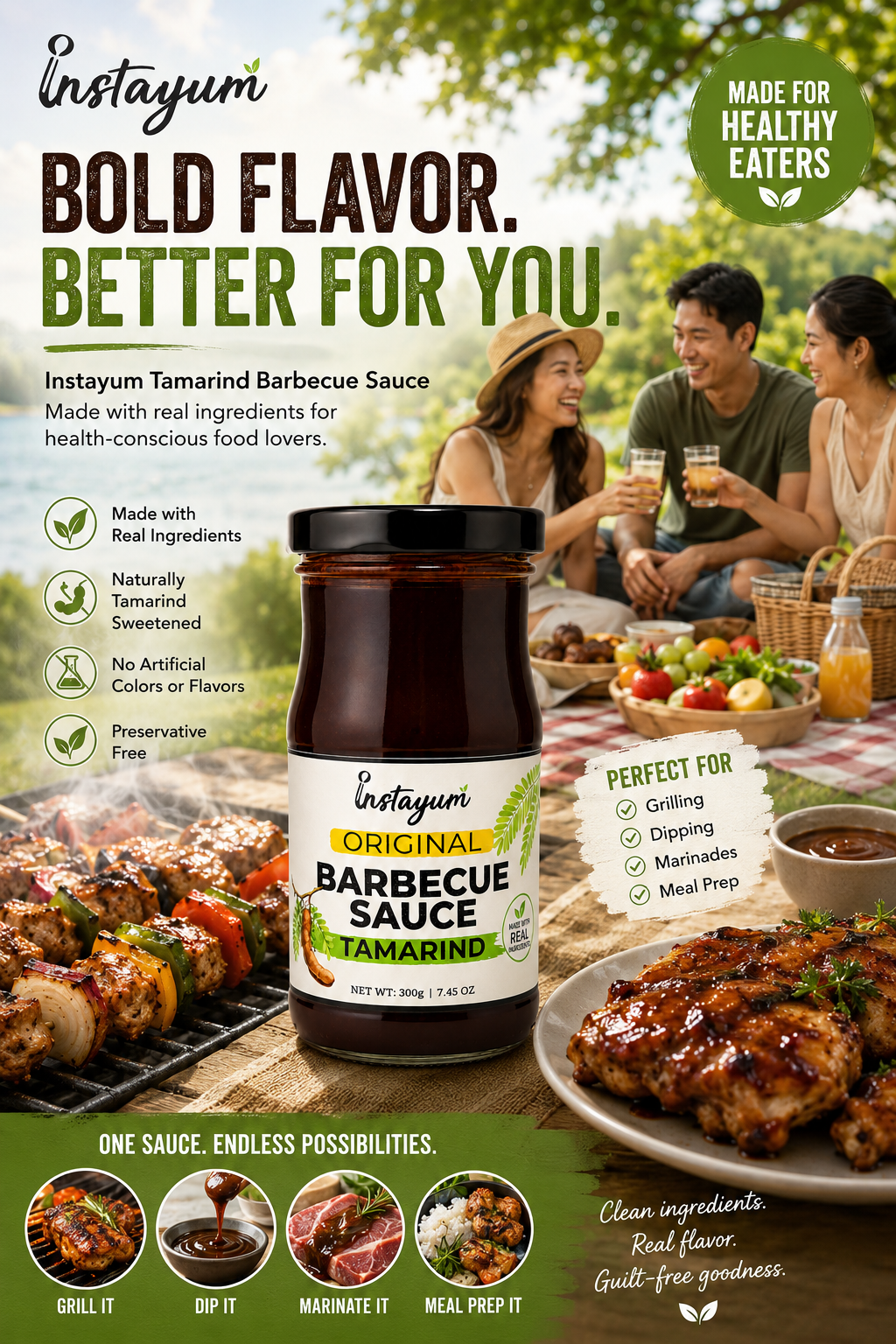 Instayum Original BBQ Sauce with Tamarind – Rich, Tangy & Flavorful | 300g