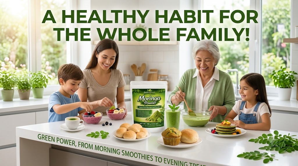 Instayum 100% Pure Organic Moringa Leaf Powder (100g / 3.53 oz) – Superfood & Immunity Booster