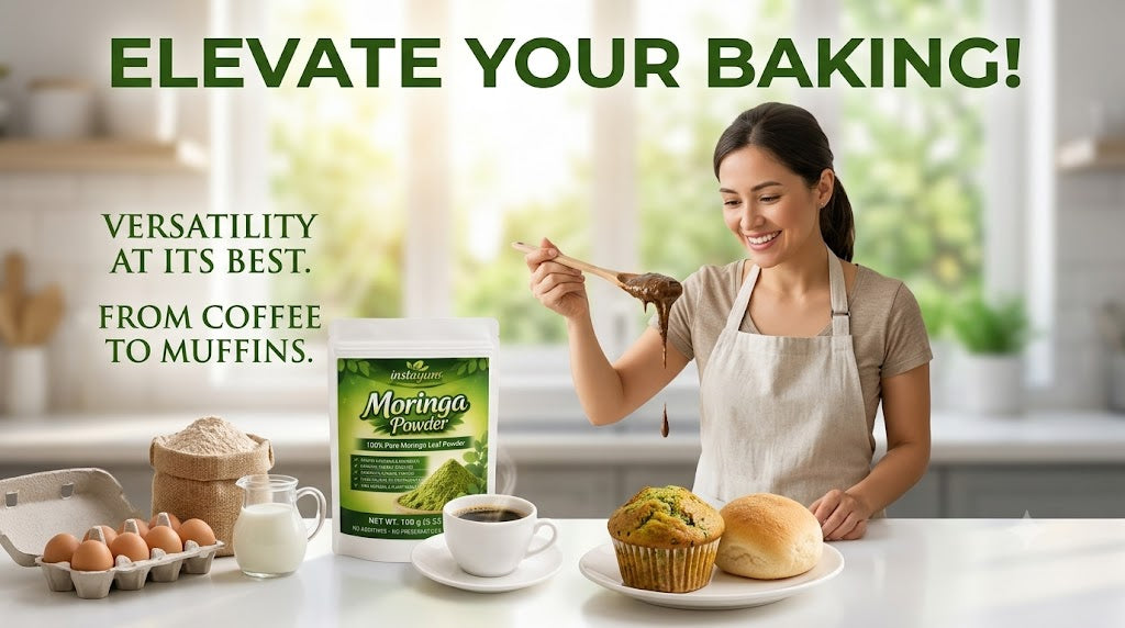 Instayum 100% Pure Organic Moringa Leaf Powder (100g / 3.53 oz) – Superfood & Immunity Booster