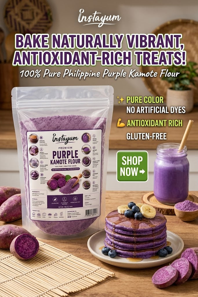 Instayum Premium Purple Sweet Potato Flour 1kg – All-Natural Bakery, Pasta & Beverage Superfood Powder