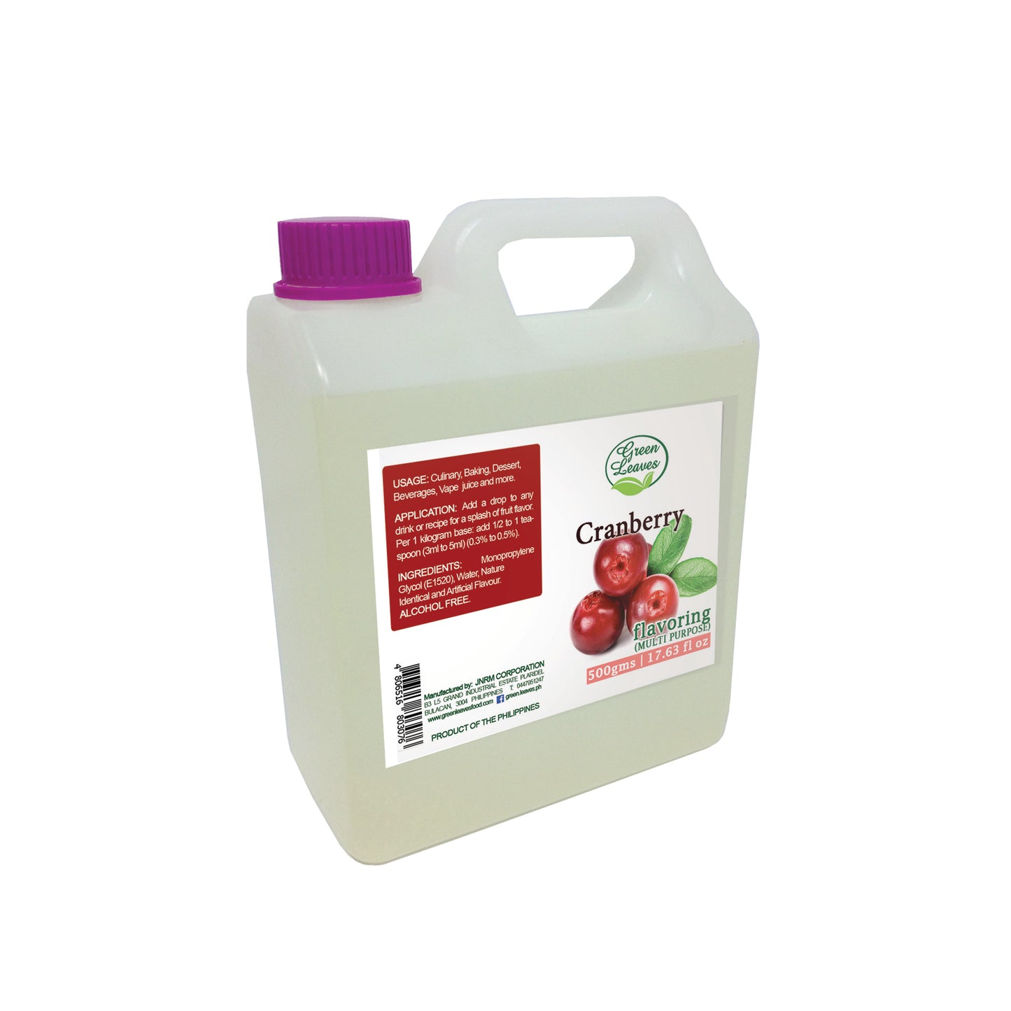 Green Leaves Concentrated Cranberry Multi-purpose Flavor Essence 30ML - 1Gallon