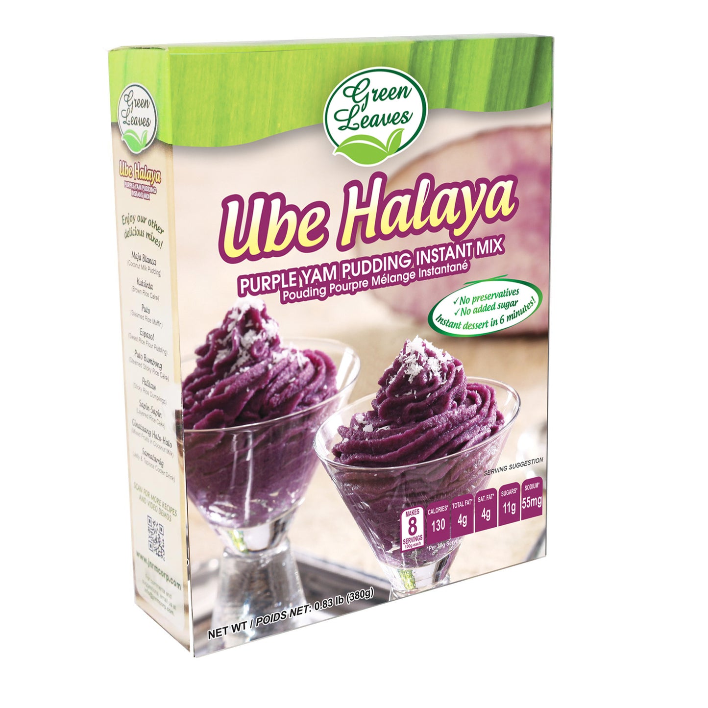 Green Leaves Purple Yam and Coconut Instant Dessert- Ube Halaya Pudding Instant Mix 380g